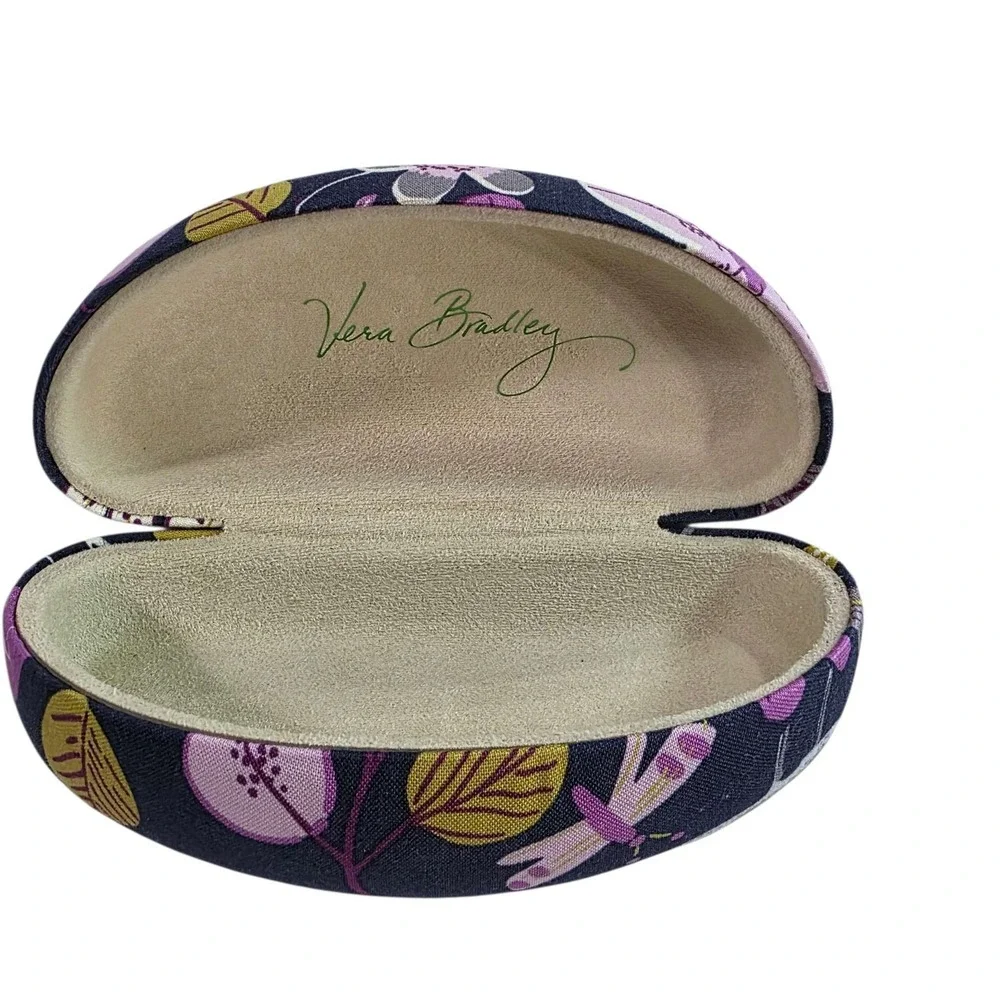 Vera Bradley Hard Eyeglasses Case Floral Print Purple‎ Blue Grandmacore Preppy